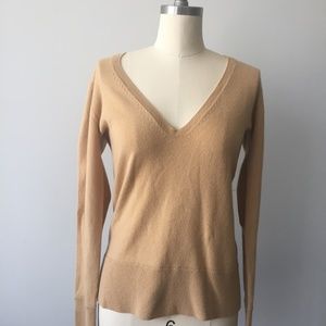 Vince 100% Cashmere Camel Tan V-Neck Sweater